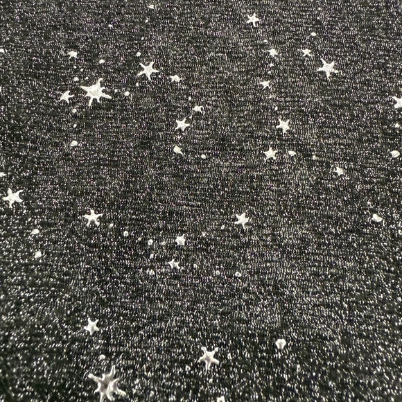 Mangopop Celestial Black Sheer Top Stars Whimsigoth Metallic Festival Rave Sm - Picture 5 of 11